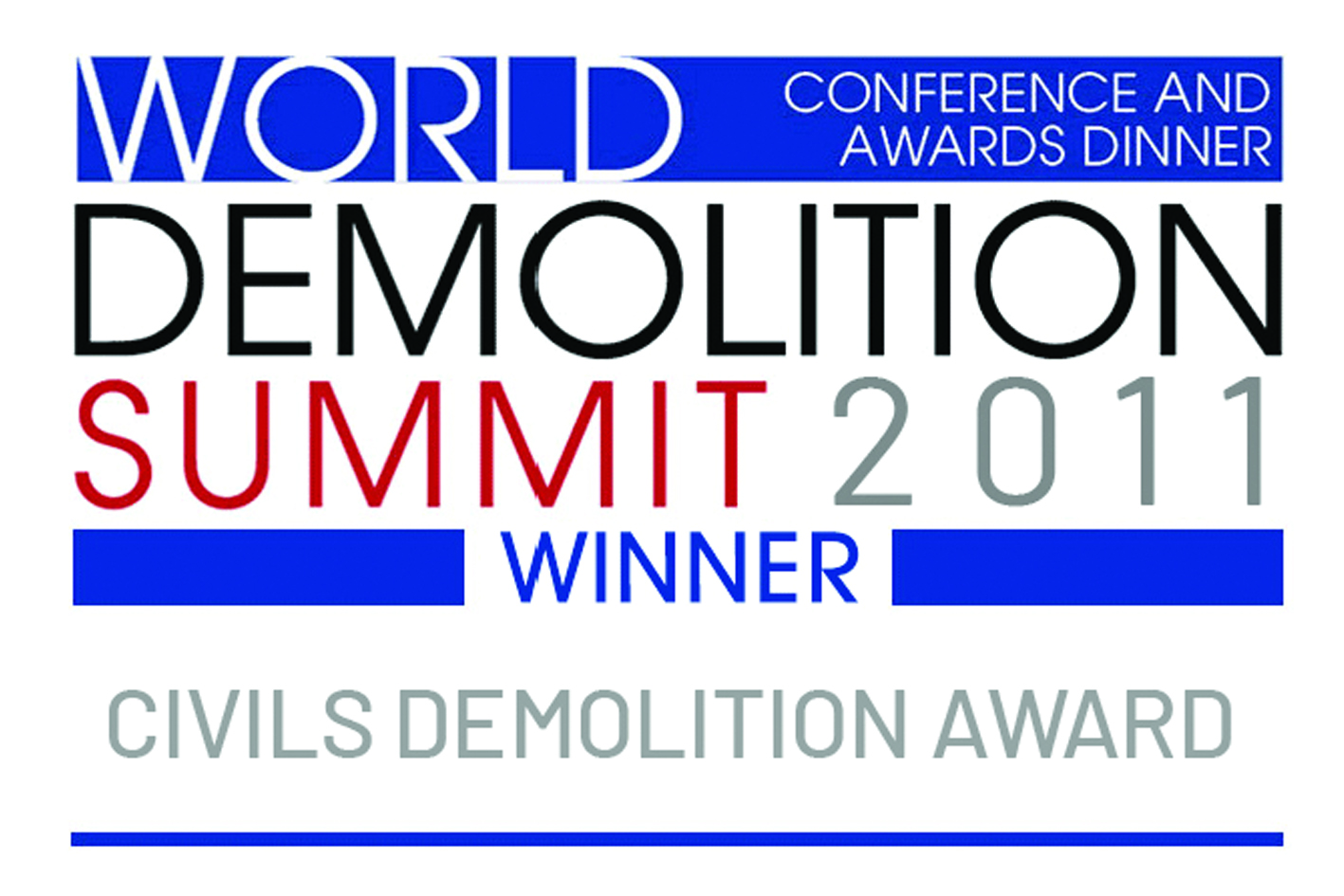 logo - world demolition summit 2011 winner for civils demolition award.